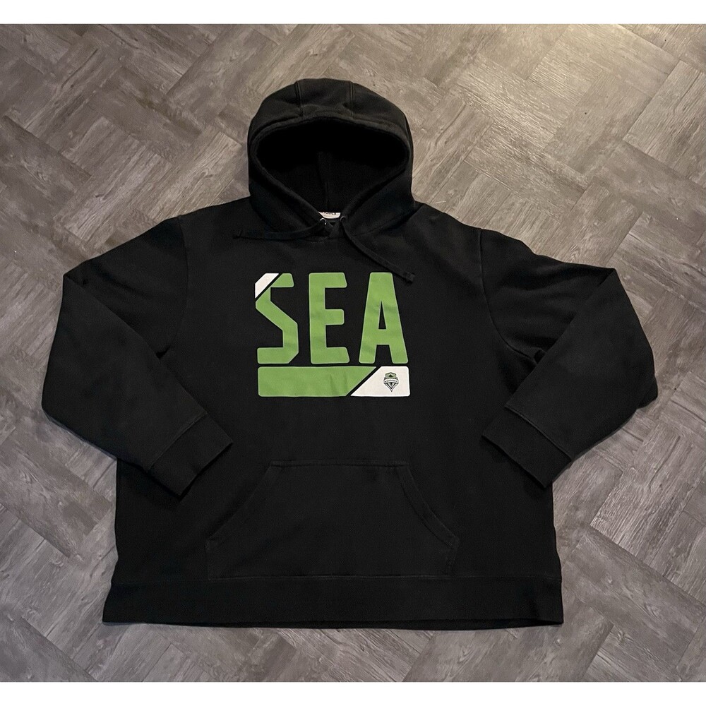 Fanatics Seattle Sounders FC MLS Mens XXL Black Hoodie Sweatshirt Soccer 2XL SEA